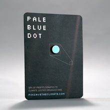 Load image into Gallery viewer, carl sagan inspired pale blue dot enamel lapel pin on backing card