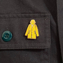 Load image into Gallery viewer, Yellow Raincoat Climate Solidarity pin
