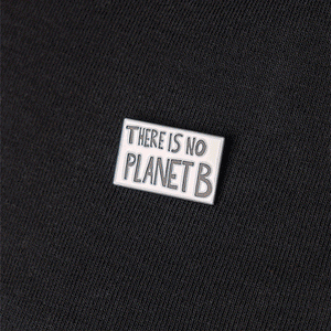 'There is no planet b' protest poster enamel lapel pin gif animation