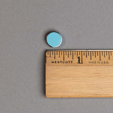 Load image into Gallery viewer, carl sagan inspired pale blue dot enamel lapel pin with ruler for scale