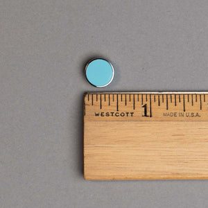 carl sagan inspired pale blue dot enamel lapel pin with ruler for scale