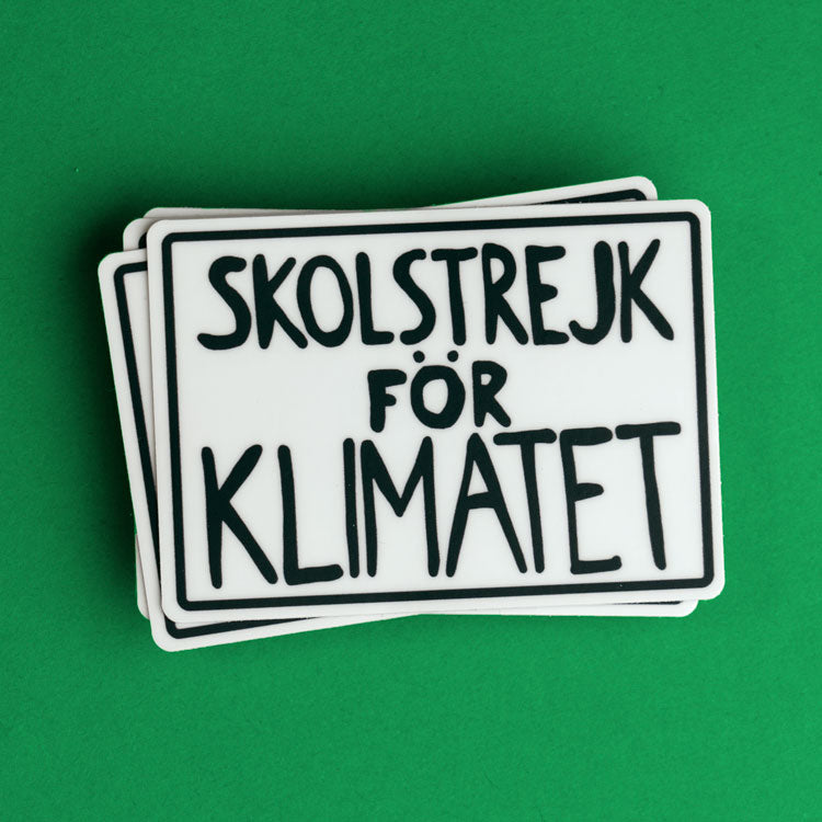Greta Thunberg school strike for the climate (skolstrejk for klimatet) protest poster sticker